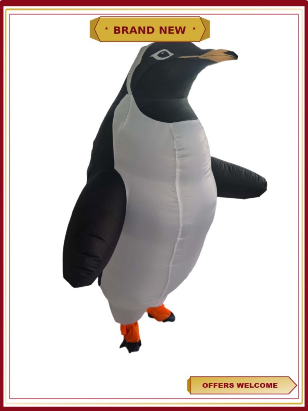 Inflatable Penguin Costume Adult Blow Up Suit One Size Fits Most Party